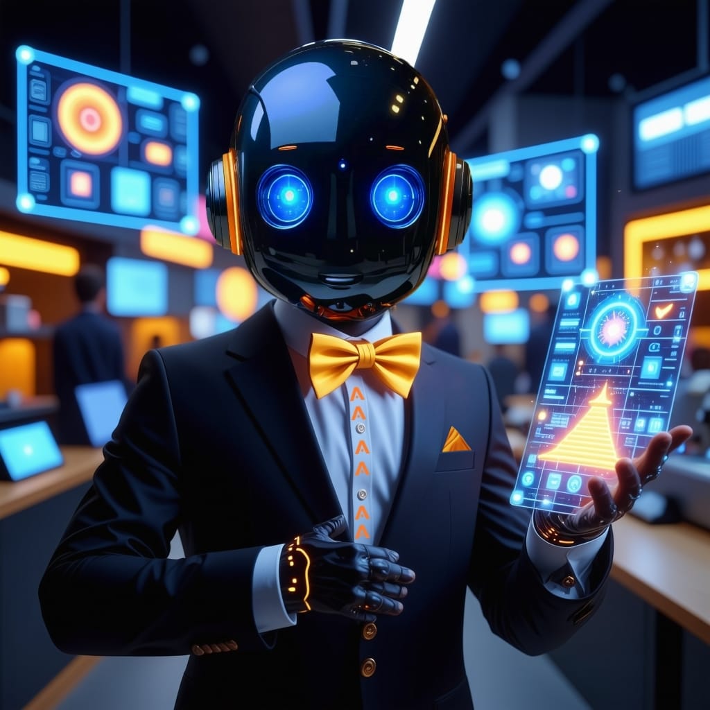 Assistant IA Gusteo présentant une interface sur smartphone