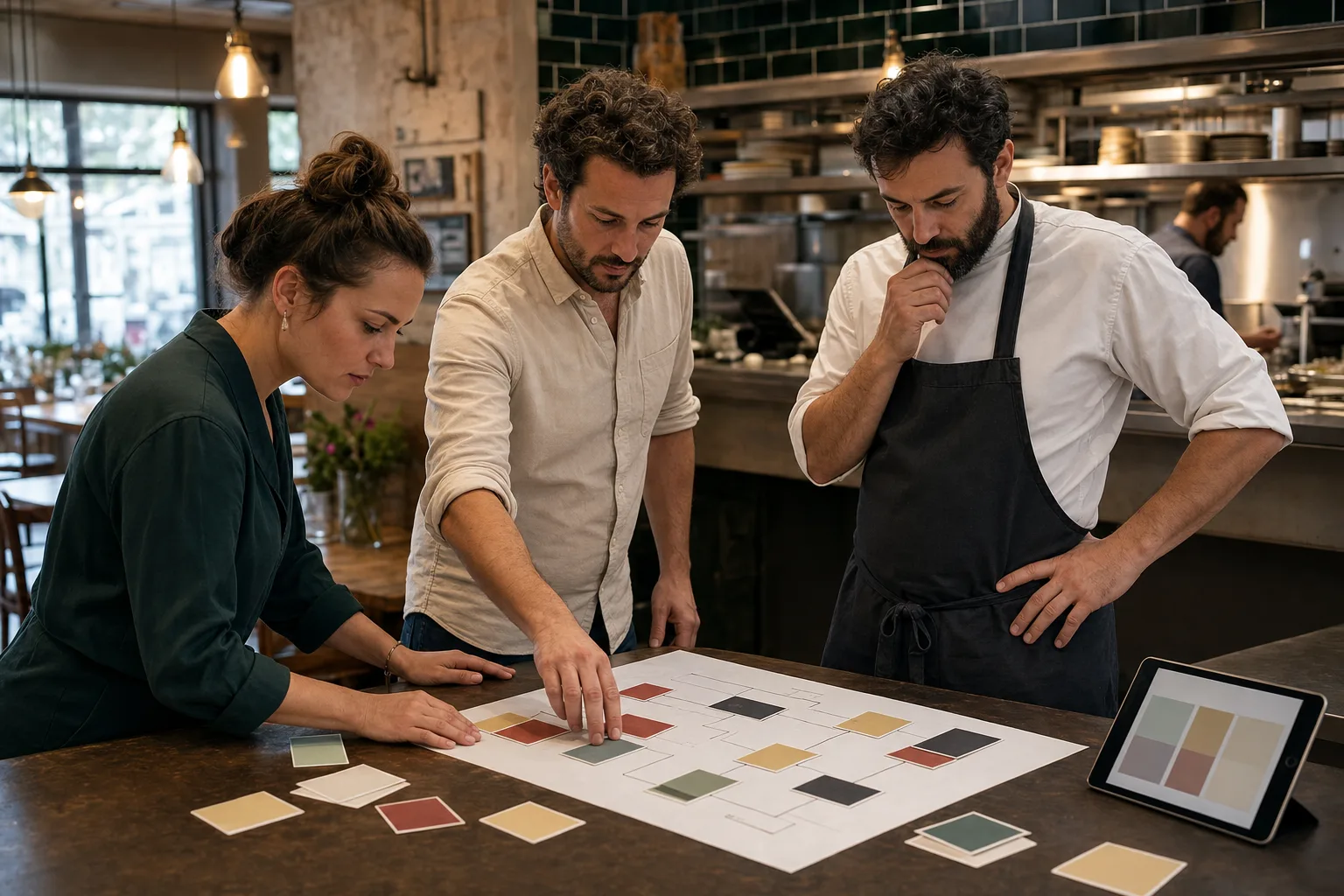 Responsables de restaurant comparant leurs priorités avant de choisir un logiciel